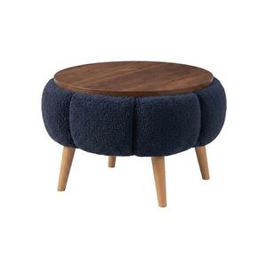 Konferenční stolek FELPO pr. 45 cm modrá/ořech 251BLS1216 obraz