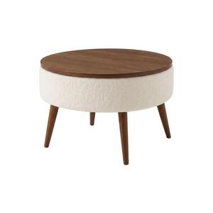 Konferenční stolek FELPO pr. 60 cm bílá/ořech 251BLS1178 obraz