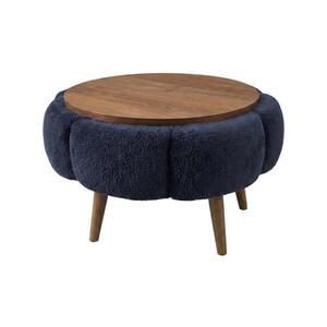Konferenční stolek FELPO pr. 60 cm modrá/ořech 251BLS1217 obraz