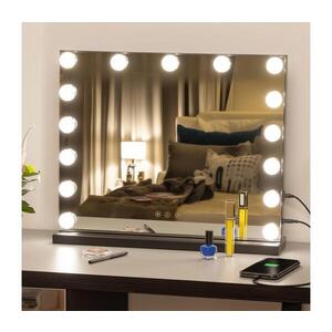 BRILAGI - LED Stmívatelné make-up zrcadlo HOLLYWOOD LED/15W/230V CCT + USB černá FG-M6-WD02-BLK obraz
