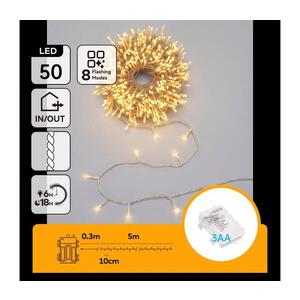 B.V. - LED Venkovní vánoční řetěz 50xLED/8 funkcí 3xAA 5, 3m IP44 teplá bílá B10303AFXV obraz