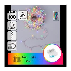 B.V. -LED Venkovní vánoční řetěz 100xLED/7 funkcí 4xAA 10, 3m IP44 multicolor B10303S6L obraz