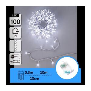 B.V. - LED Vánoční řetěz 100xLED/3xAA 10, 3m studená bílá B10303KR6 obraz