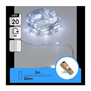 B.V. - LED Dekorační řetěz se zátkou do láhve 20xLED/3xLR44 2m studená bílá B10303AFWZ obraz