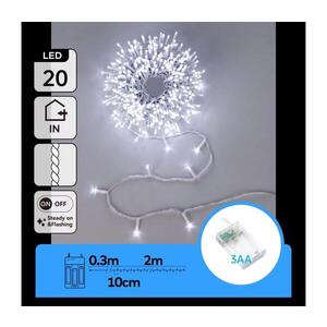 B.V. - LED Vánoční řetěz 20xLED/3xAA 2, 3m studená bílá B10303KR3 obraz