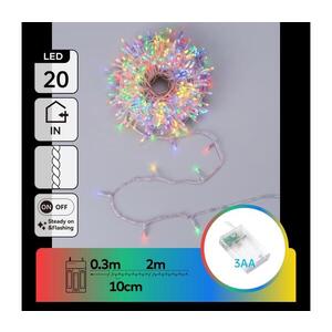 B.V. - LED Vánoční řetěz 20xLED/3xAA 2, 3m multicolor B10303KR7 obraz