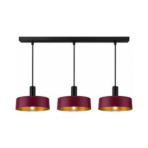 Keter Lighting Lustr na lanku HAKI 3xE27/60W/230V vínová/černá 3714 obraz