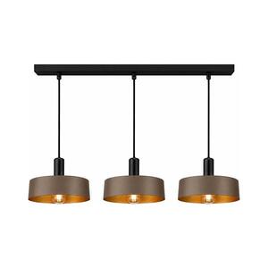 Keter Lighting Lustr na lanku HAKI 3xE27/60W/230V hnědá/černá 3741 obraz