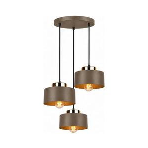 Keter Lighting Lustr na lanku IGNIA 3xE27/60W/230V hnědá/zlatá 3733 obraz