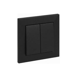 Legrand - Dvojitý vypínač č. 5 s rámečkem SUNO černá LR0076+LR0071 obraz