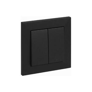 Legrand - Dvojitý schodišťový vypínač č. 6+6 s rámečkem SUNO černá LR0076+LR0069 obraz