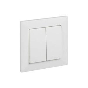 Legrand - Dvojitý vypínač č. 5 s rámečkem SUNO bílá LR0092+LR0087 obraz