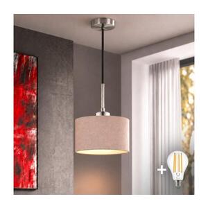 Eglo - LED Lustr na lanku TUNJA 1xE27/60W/230V pr. 20 cm béžová/černá EG32517+NSTK9969 obraz