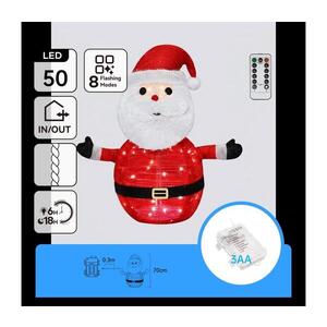 B.V. - LED ván venkovní dekorace 50xLED/3xAA 0, 7m IP44 studená Santa Claus B10303ABAG obraz