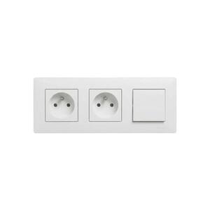 Legrand-Dvojitá zásuvka domovní a jednopólov vyp č. 1 s rám NILOE STEP 250V bílá LR0062+LR0049+LR0049+LR0054 obraz
