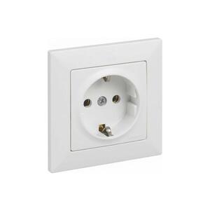 Legrand - Zásuvka domovní SCHUKO s rámečkem SUNO 250V bílá LR0092+LR0117 obraz