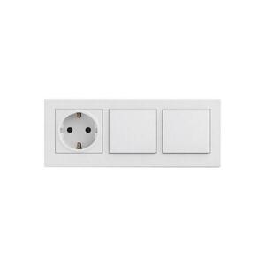Legrand-Dvojitý jednopólový vypínač č. 1 a zás domov SCHUKO NILOE STEP 250V bílá LR0062+LR0115+LR0054+LR0054 obraz