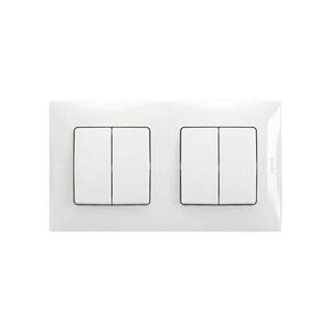 Legrand - 2x Dvojitý sériový vypínač č. 5 s rámečkem NILOE bílá LR0029+LR0023+LR0023 obraz
