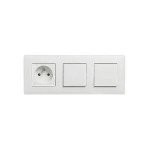 Legrand - Dvojitý jednopólový vypínač č. 1 a zás domo s rám NILOE STEP 250V bílá LR0062+LR0049+LR0054+LR0054 obraz