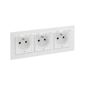 Legrand - Trojitá venkovní zásuvka domovní s rámečkem NILOE STEP 250V IP44 bílá LR0062+LR0051+LR0051+LR0051 obraz