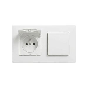 Legrand - Zásuvka domovní a jednopólový vypínač č. 1 s ráme NILOE STEP 250V bílá LR0061+LR0083+LR0054 obraz