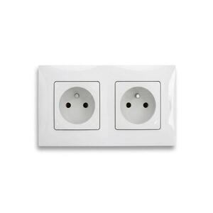 Legrand - Dvojitá zásuvka domovní s rámečkem NILOE 250V bílá LR0029+LR0017+LR0017 obraz