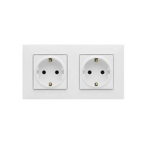 Legrand - Dvojitá zásuvka domovní SCHUKO s rámečkem NILOE STEP 250V bílá LR0061+LR0115+LR0115 obraz