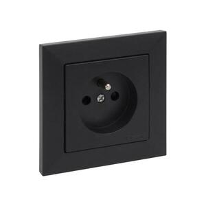Legrand - Zásuvka domovní s rámečkem SUNO 250V černá LR0076+LR0065 obraz