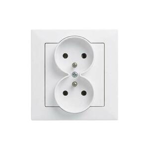 Legrand - Dvojitá zásuvka domovní s rámečkem SUNO 250V bílá LR0092+LR0082 obraz