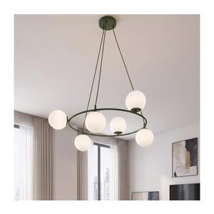 EMIBIG Lustr na lanku AZURA 6xE14/10W/230V zelená/bílá 1832/6 obraz