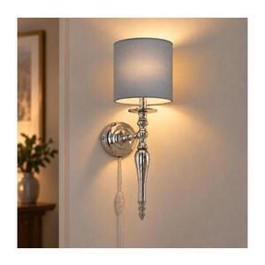 BRILAGI - Nástěnná lampa NUBILA 1xE27/60W/230V lesklý chrom/světle šedá 1xEG78317+1xBG2454 obraz