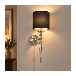 BRILAGI - Nástěnná lampa NUBILA 1xE27/60W/230V lesklý chrom/černá 1xEG78317+1xBG1581 obraz