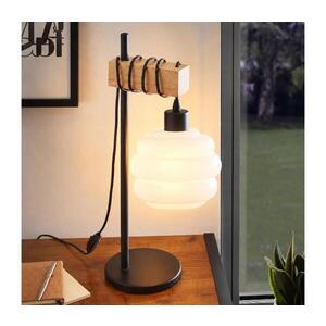 BRILAGI - Stolní lampa WOOD GLASS 1xE27/40W/230V hnědá/černá/bílá EG780173+NSTK7639 obraz