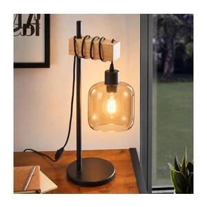 BRILAGI - Stolní lampa WOOD GLASS 1xE27/40W/230V hnědá/černá/kouřová hnědá EG780173+NSTK7765 obraz