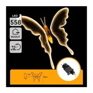 B.V. - LED Venkovní dekorace 558xLED 90 cm IP44 motýl/teplá bílá B10303AGGD obraz