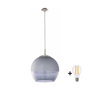 BRILAGI - LED Lustr na lanku RETRO GLASS 1xE27/60W/230V matný chrom/kouřová šedá EG85261A+NSTK7773 obraz