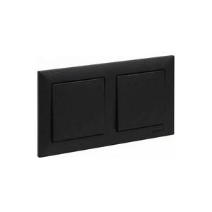 Legrand - Dvojitý jednopólový vypínač č. 1 s rámečkem SUNO černá LR0077+LR0070+LR0070 obraz