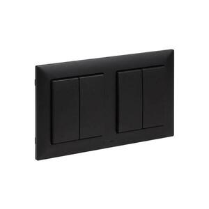 Legrand - 2x Dvojitý sériový vypínač č. 5 s rámečkem SUNO černá LR0077+LR0071+LR0071 obraz
