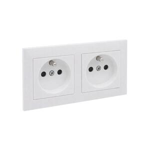 Legrand - Dvojitá zásuvka domovní s rámečkem SUNO 250V bílá LR0093+LR0081+LR0081 obraz