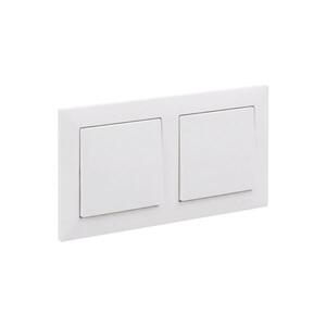 Legrand - Dvojitý jednopólový vypínač č. 1 s rámečkem SUNO bílá LR0093+LR0086+LR0086 obraz