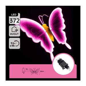 B.V. - LED Venkovní dekorace 372xLED 60 cm IP44 motýl/růžová B10303AGGN obraz