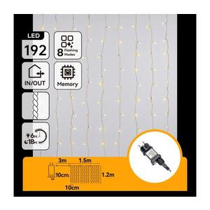 B.V. - LED Venkovní vánoční řetěz 192xLED/8 funkcí 4, 5x1, 2m IP44 teplá bílá B10303ABHG obraz