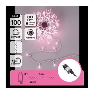 B.V. - LED Venkovní vánoční řetěz 100xLED/8 funkcí 13m IP44 růžová B10303JK2 obraz