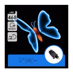 B.V. - LED Venkovní dekorace 468xLED 75 cm IP44 motýl/modrá B10303AGGK obraz