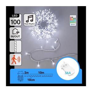 B.V. - LED Stm venk ván řetěz se senz 100xLED/3xAA 12m studená bílá + DO B10303AADZ obraz