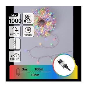 B.V. - LED Venkovní vánoční řetěz 1000xLED/8 funkcí 103m IP44 multicolor B10303AFRO obraz