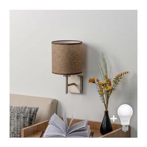BRILAGI - LED Nástěnné svítidlo NUBILA 1xE27/60W/230V matný chrom/hnědá EG32507+BG1583 obraz