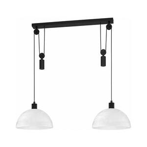 BRILAGI - LED Lustr na lanku RETRO GLASS 2xE27/40W/230V černá/bílá EG43438A+2xNSLA49427 obraz