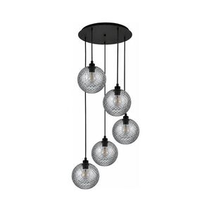 BRILAGI - LED Lustr na lanku RETRO GLASS 5xE27/60W/230V černá/kouřová šedá EG43334A+5xNSTK7466 obraz