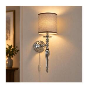 BRILAGI - Nástěnná lampa NUBILA 1xE27/60W/230V lesklý chrom/hnědá 1xEG78317+1xBG1583 obraz